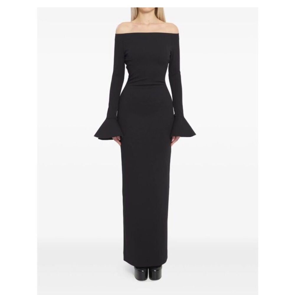 Elegant Black Off-Shoulder Maxi Dress